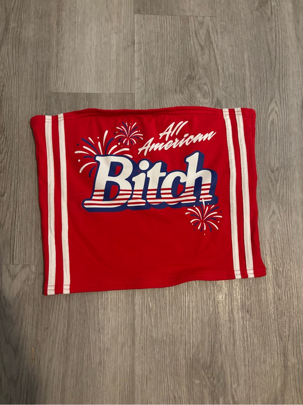Spencer’s Graphic Striped Crop Top in Red & White